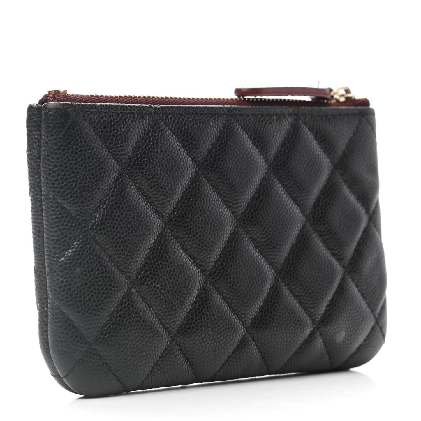 Caviar Quilted Small Cosmetic Case Black