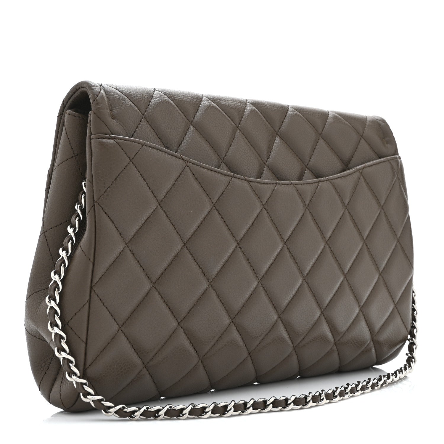 Chanel Caviar Quilted Clutch With Chain Flap Brown 3 of 10