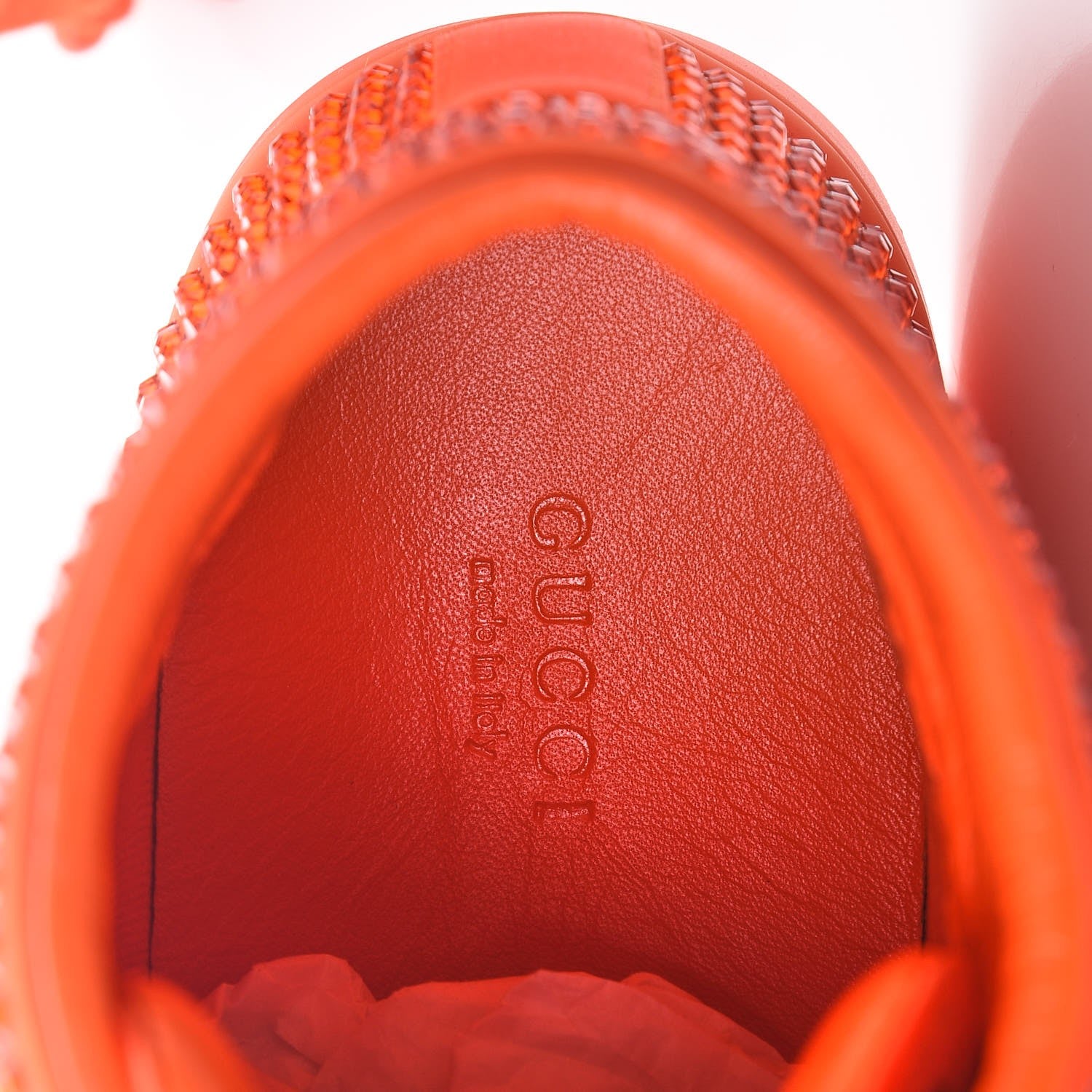 Gucci Satin Crystal High Top Sneakers 41.5 Orange 10 of 12