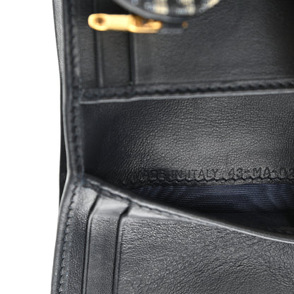 Christian Dior Oblique Saddle Lotus Wallet Blue 7 of 8