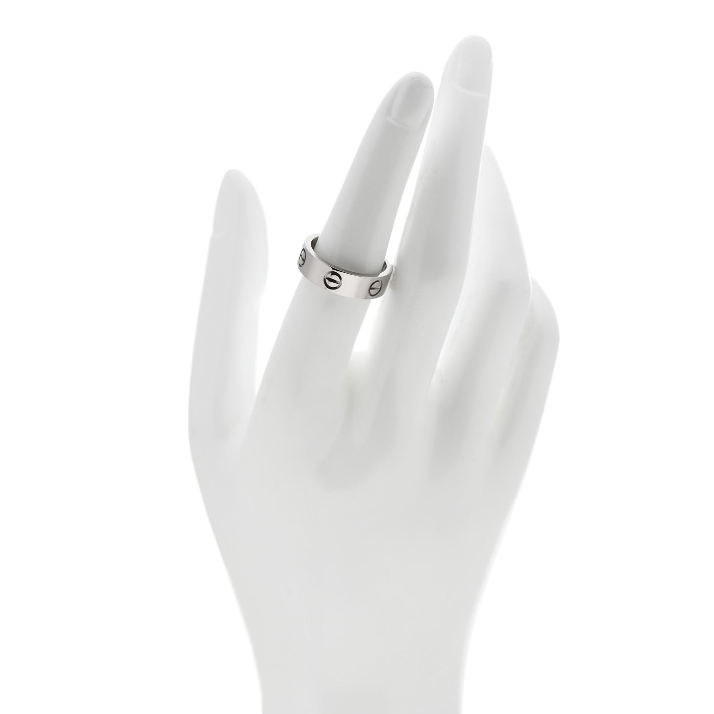 18K White Gold 5.5mm LOVE Ring 54 6.75