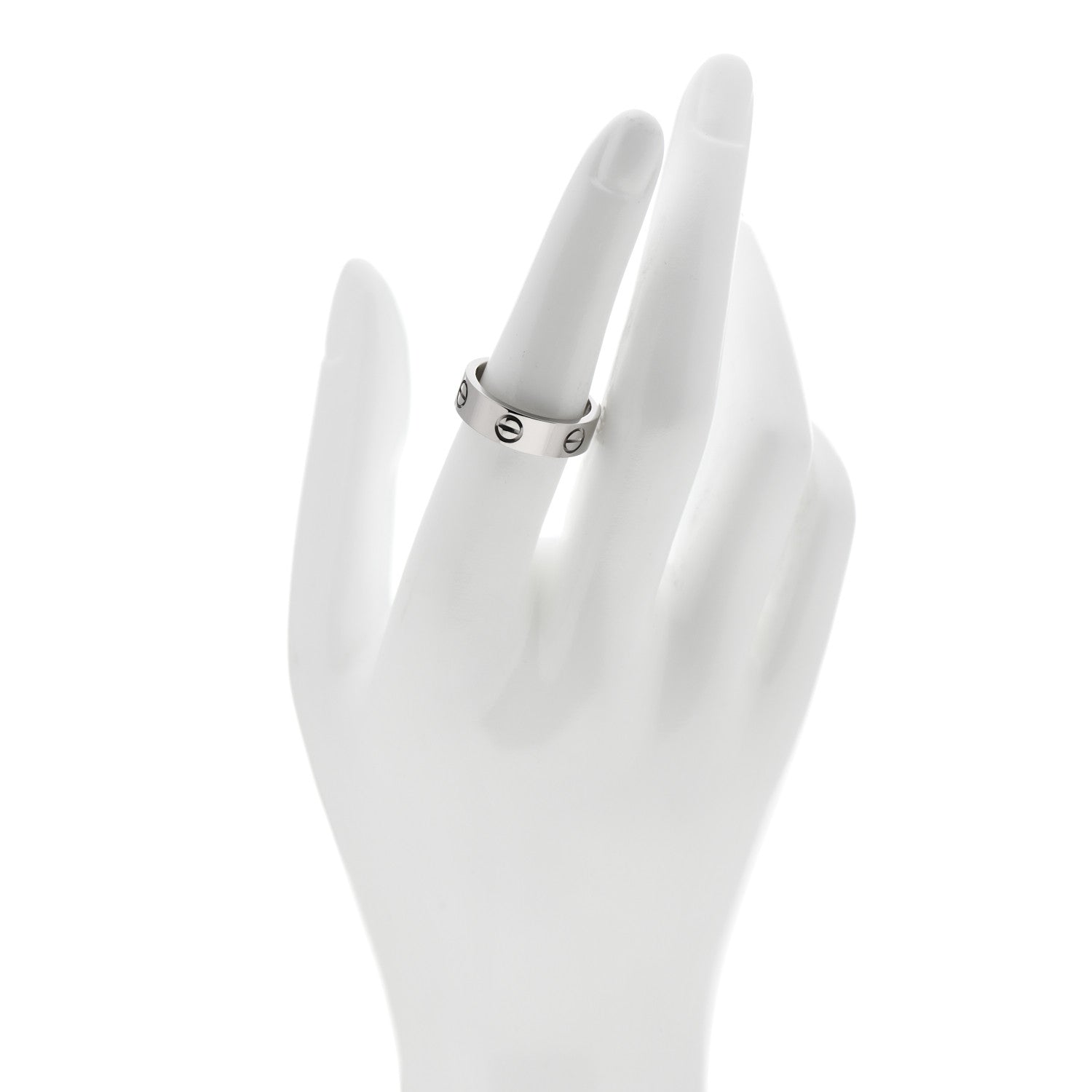 Cartier 18K White Gold 5.5mm LOVE Ring 54 6.75 2 of 5