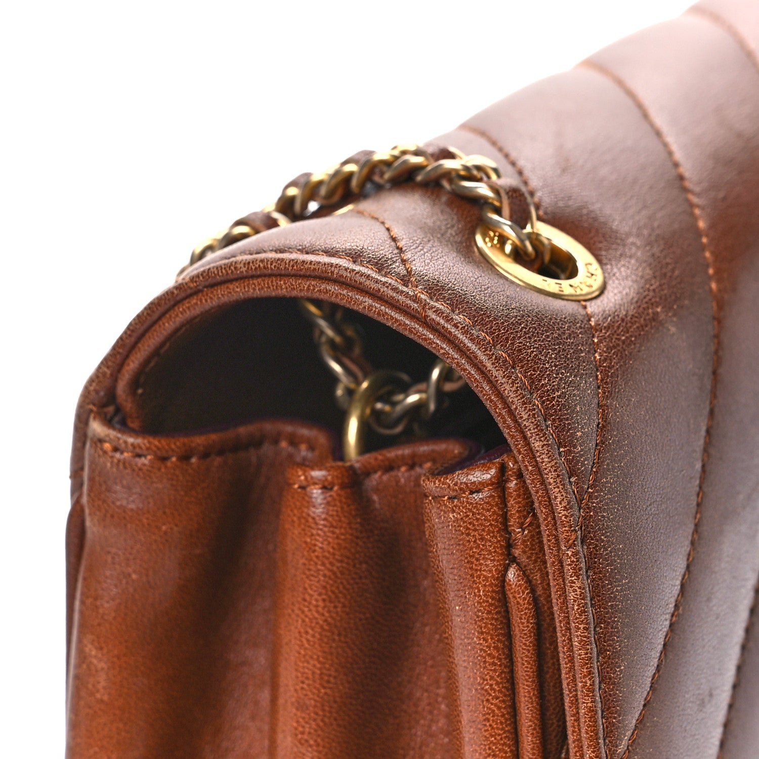 Chanel Lambskin Quilted Jumbo Coco Vintage Flap Brown 1239035
