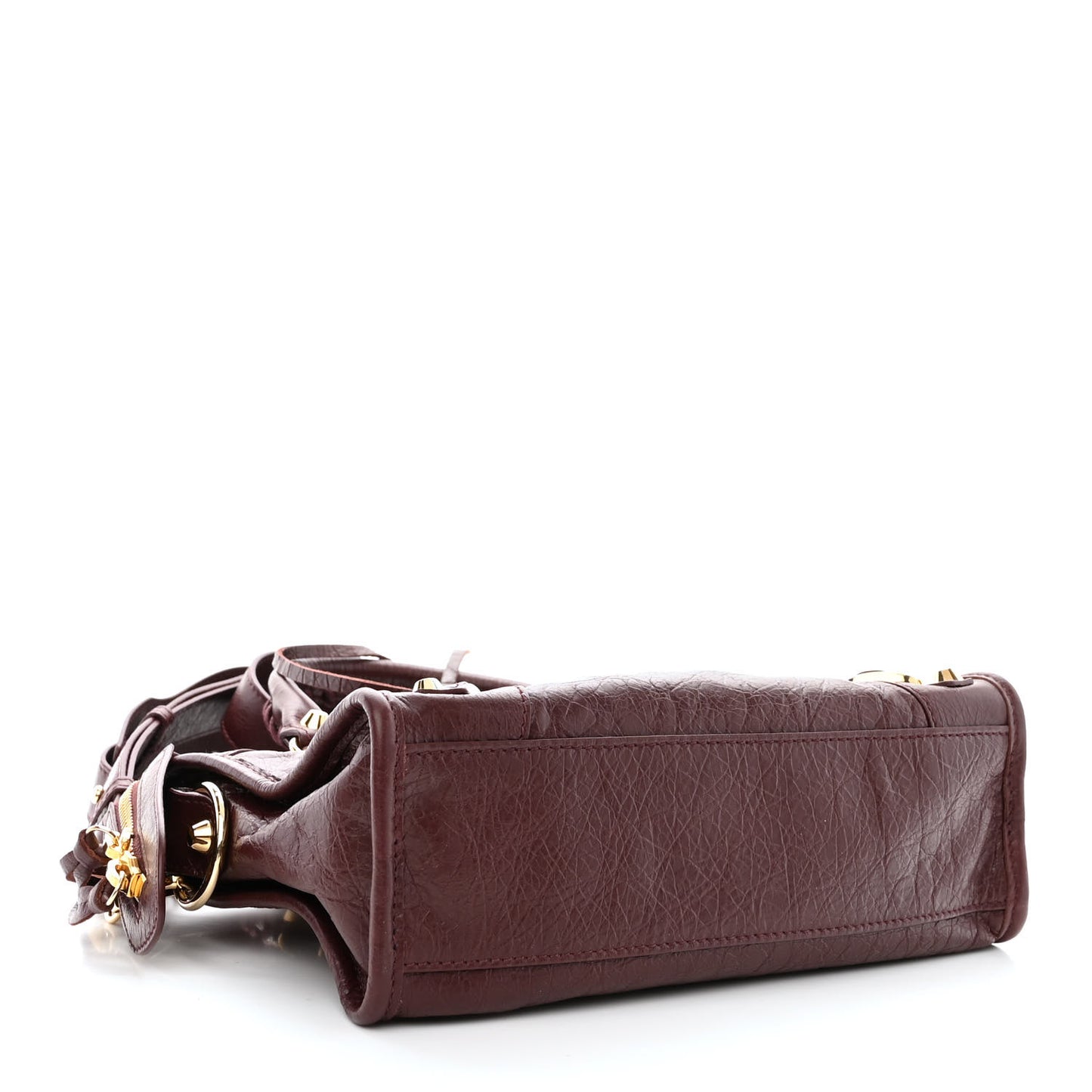 Agneau Classic Gold Hardware Mini City Burgundy