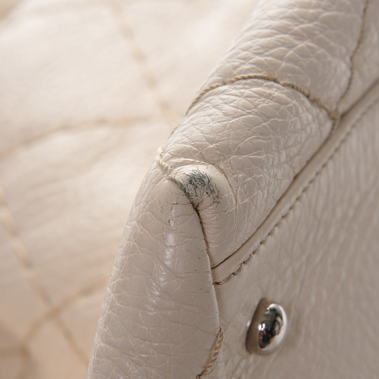Glazed Calfskin On The Road Drawstring Tote Ivory