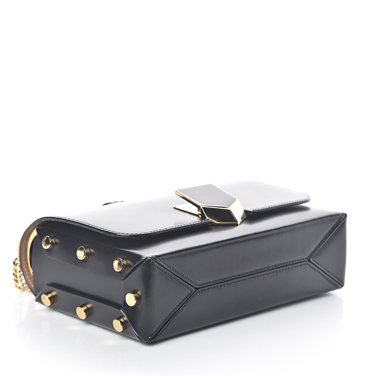 Smooth Calfskin Lockett Petite Shoulder Bag Black