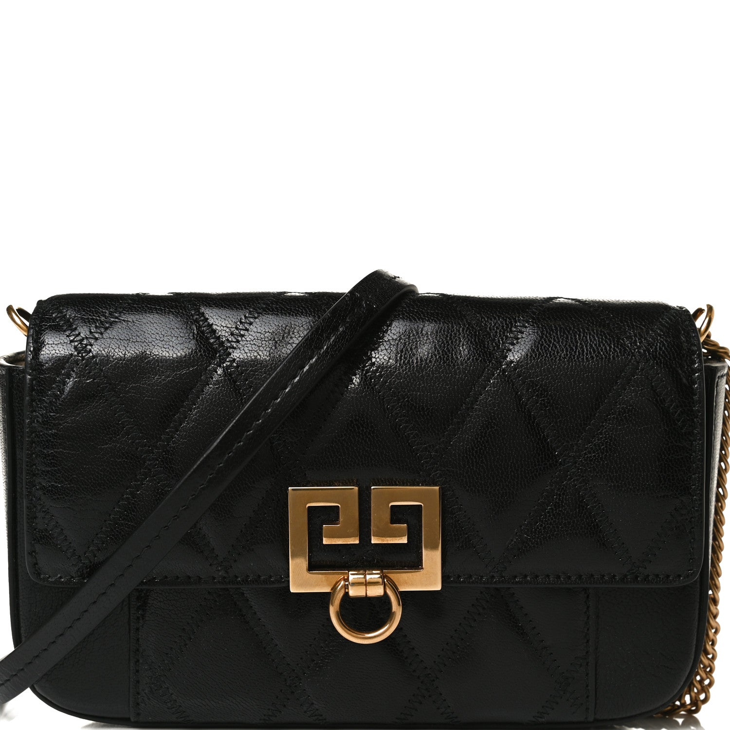 Givenchy Goatskin Quilted GV3 Mini Pocket Convertible Bag Black 7 of 14