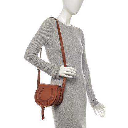 Chloe Calfskin Mini Marcie Round Crossbody Bag Whiskey 2 of 7