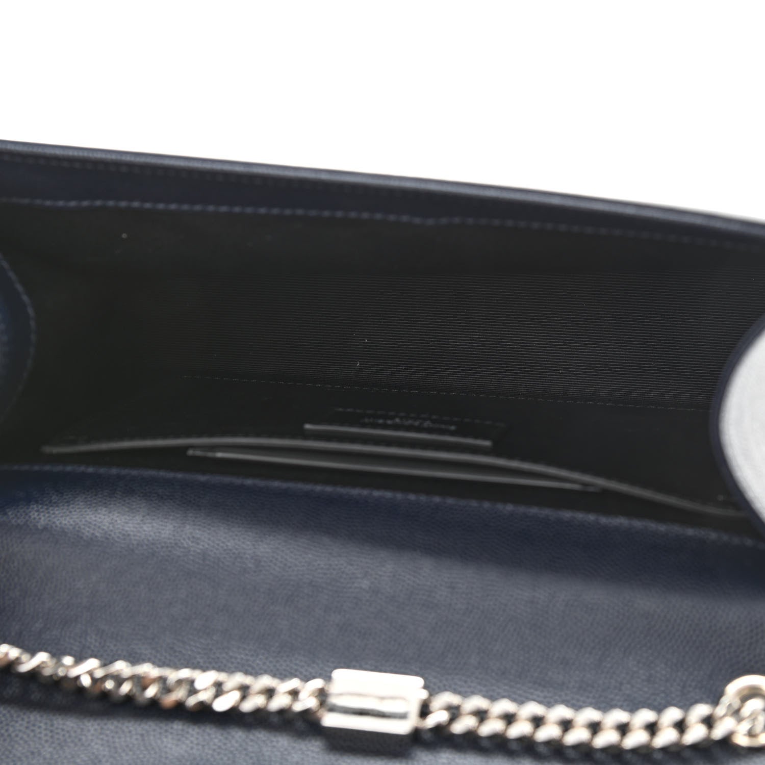 Saint Laurent Grain De Poudre Medium Classic Monogram Kate Satchel Deep Marine 4 of 9