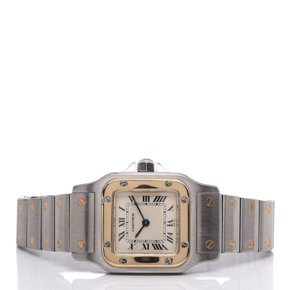 Cartier Stainless Steel 18K Yellow Gold 24mm Santos De Cartier Galbee Quartz Watch 3 of 6