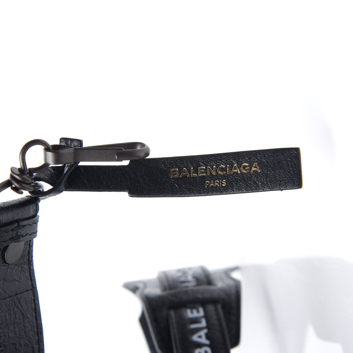 Agneau Classic Hardware Logo Shoulder Strap Black