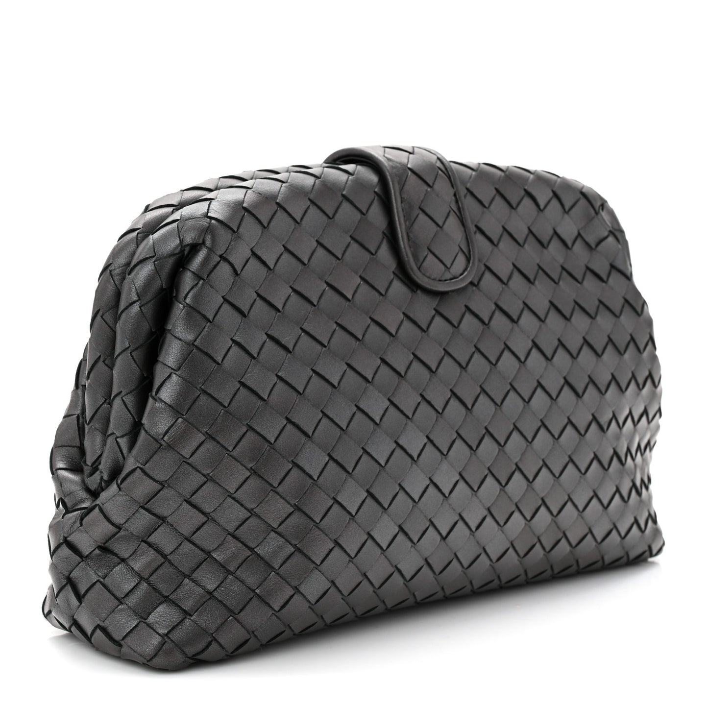 Nappa Intrecciato The Lauren 1980 Clutch Argento Ossidato