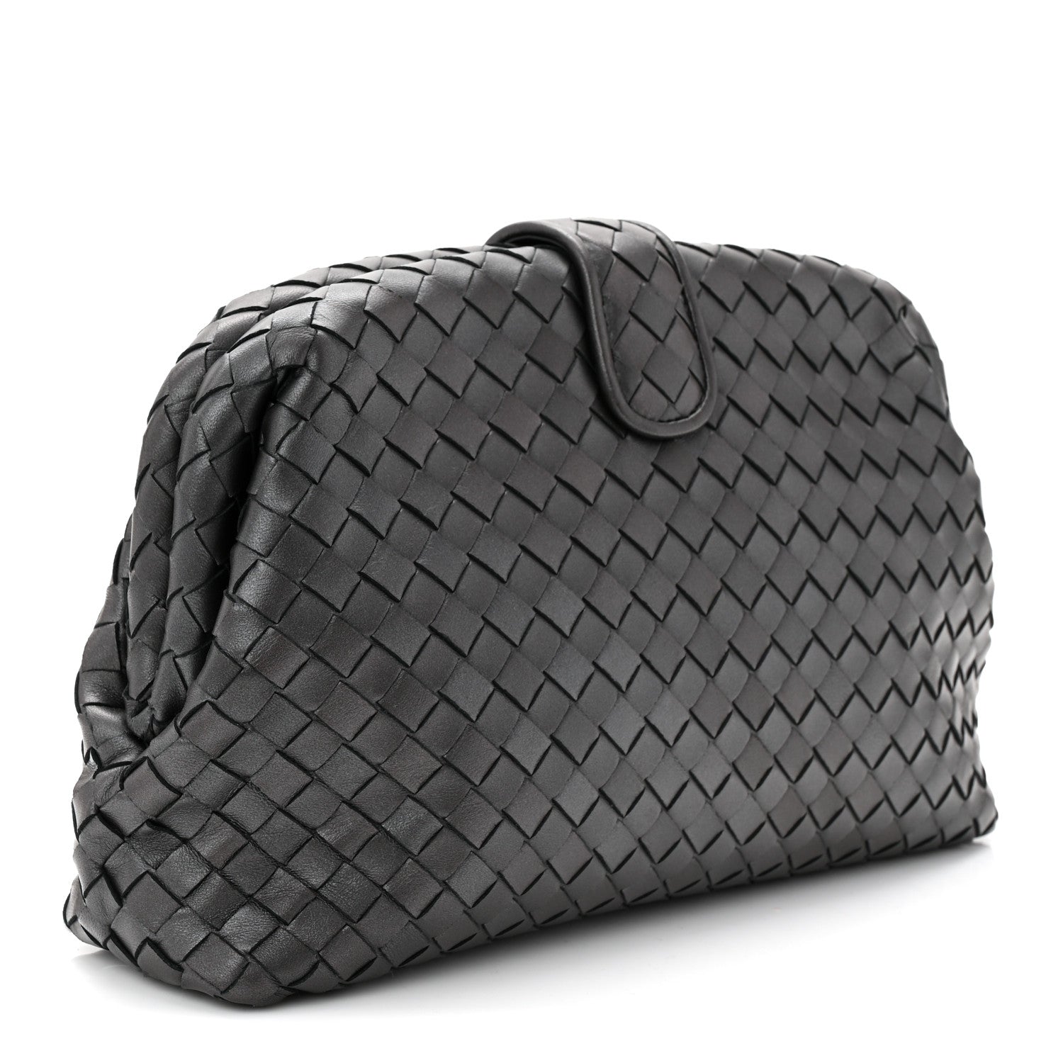 Bottega Veneta Nappa Intrecciato The Lauren 1980 Clutch Argento Ossidato 2 of 10