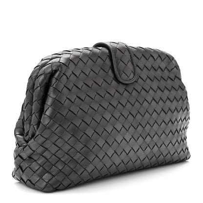 Bottega Veneta Nappa Intrecciato The Lauren 1980 Clutch Argento Ossidato 2 of 10