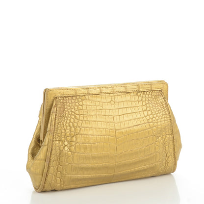 Nancy Gonzalez Crocodile Clutch Gold 3 of 6