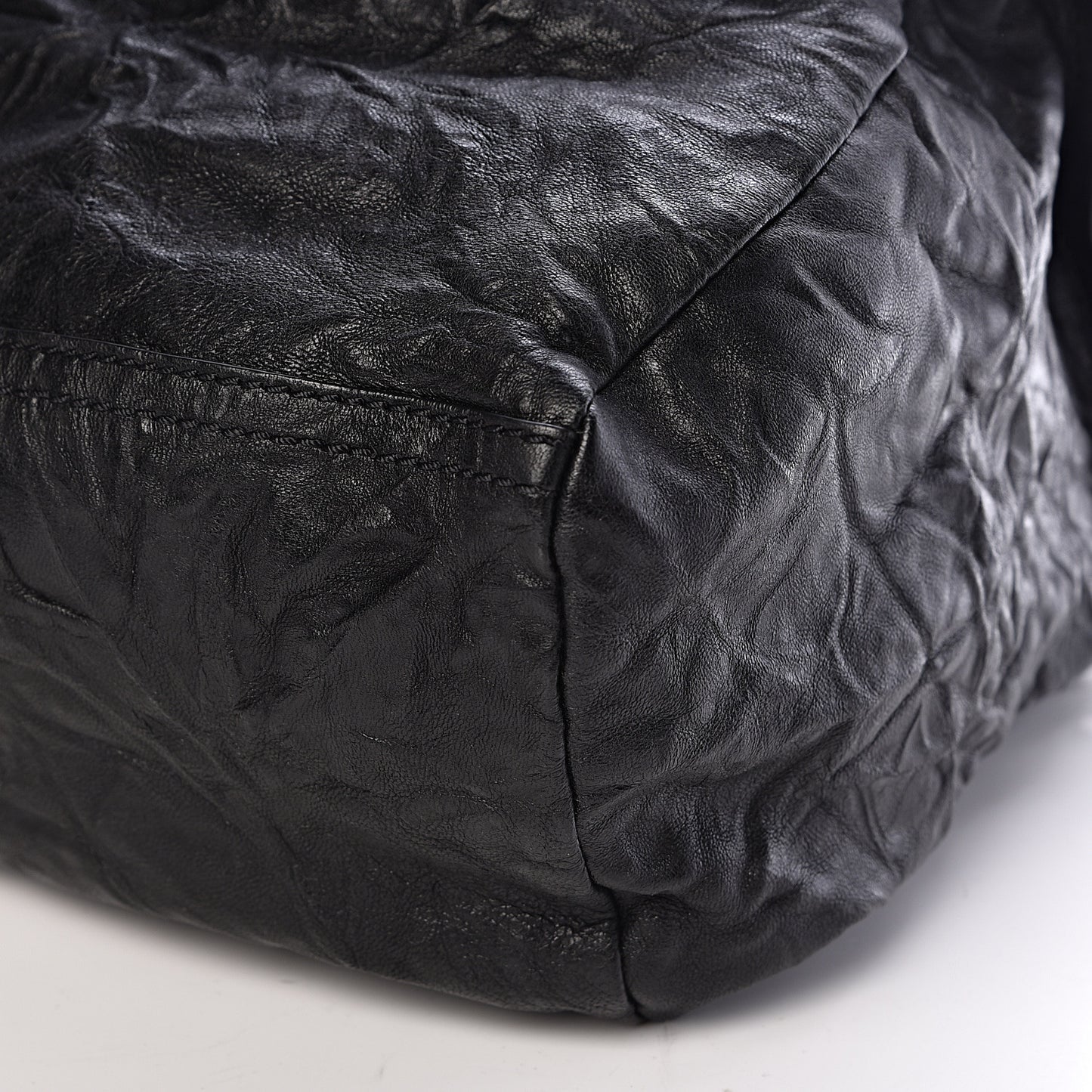 Tumbled Sheepskin Medium Pandora Bag Black