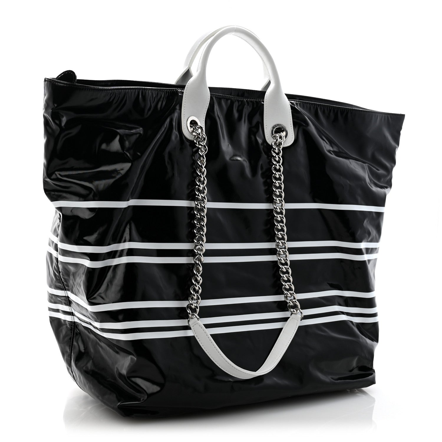 Chanel Vinyl Large La Pausa Bay Shopping Bag Black 3 of 12