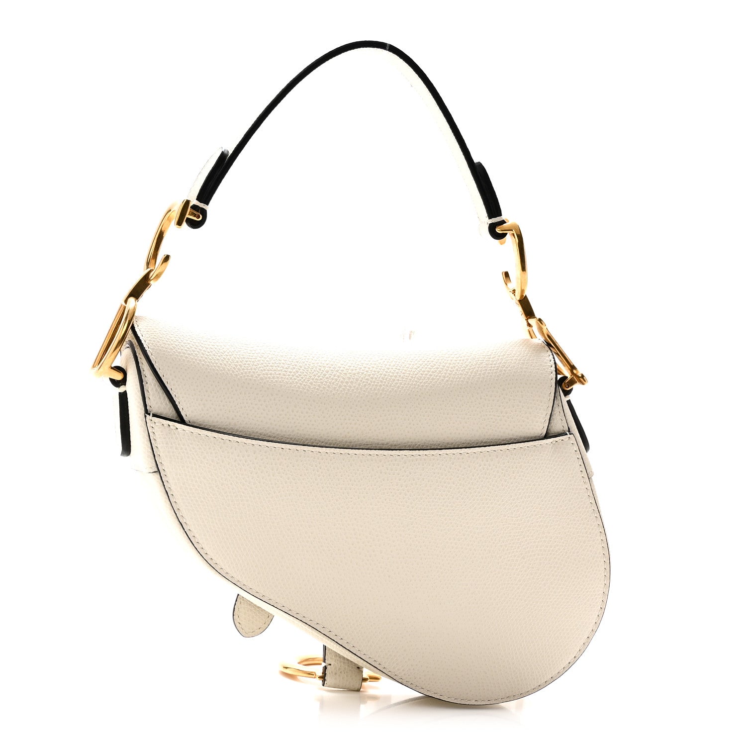 Christian Dior Grained Calfskin Mini Saddle Bag White 3 of 10