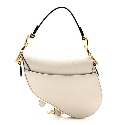 Christian Dior Grained Calfskin Mini Saddle Bag White 3 of 10