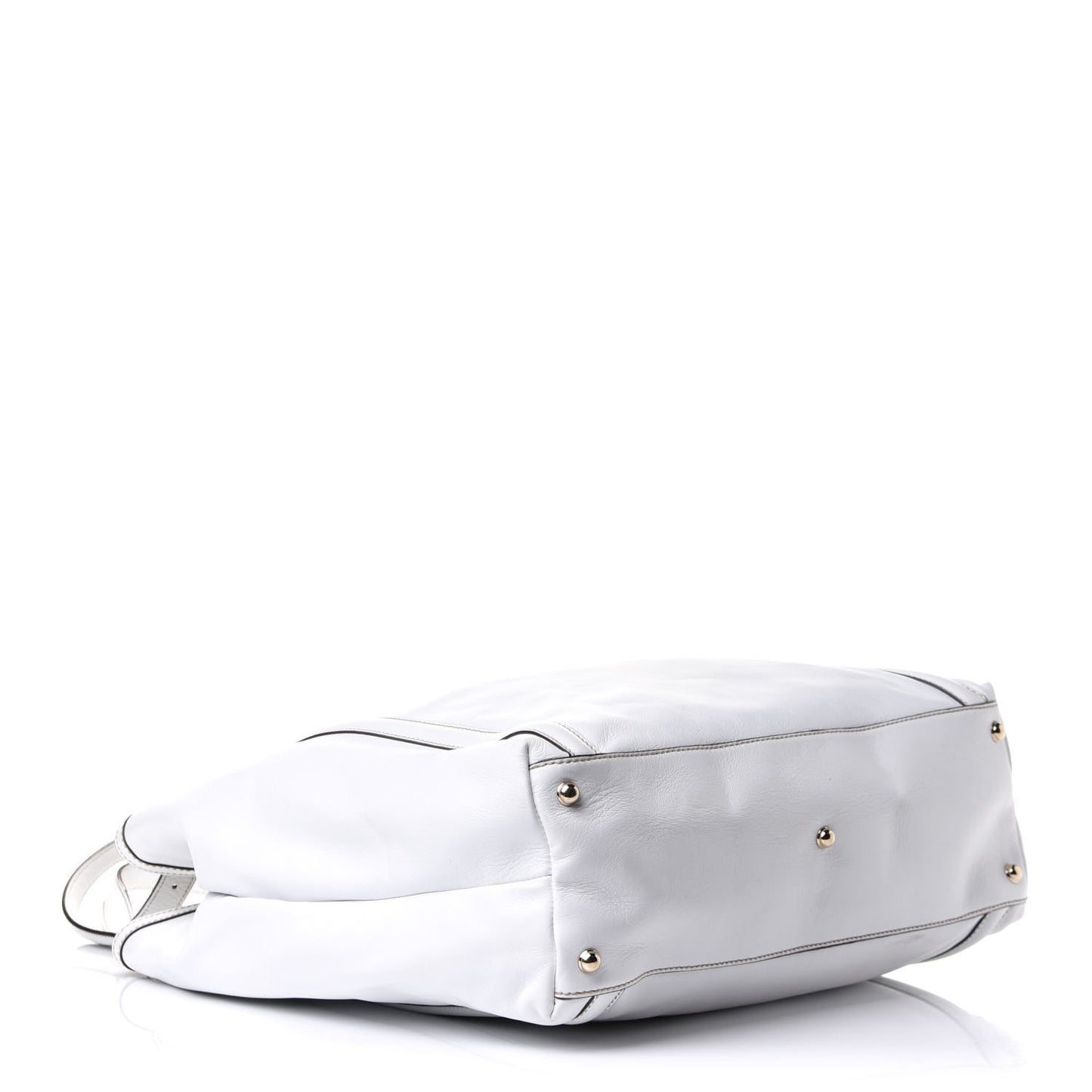 Calfskin Large Britt Shoulder Bag Off White