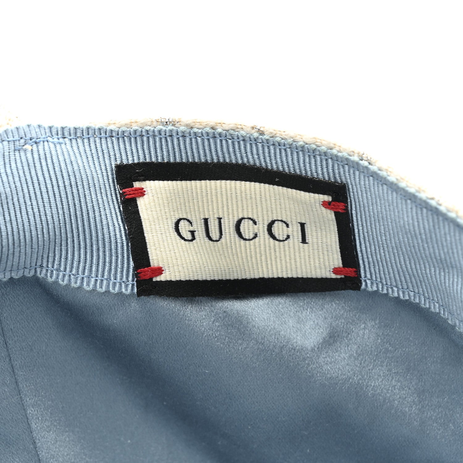 Gucci Canvas Lame GG Monogram Rush Baseball Hat L Gardenia Silver 7 of 8