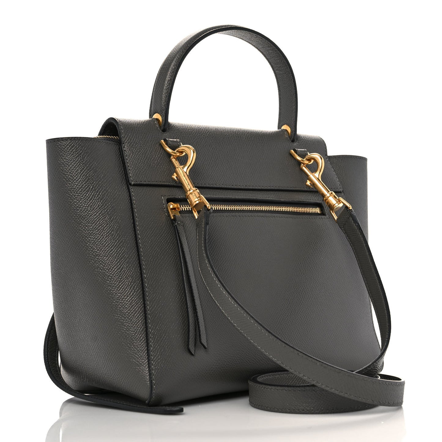 Grained Calfskin Micro Belt Bag Grey