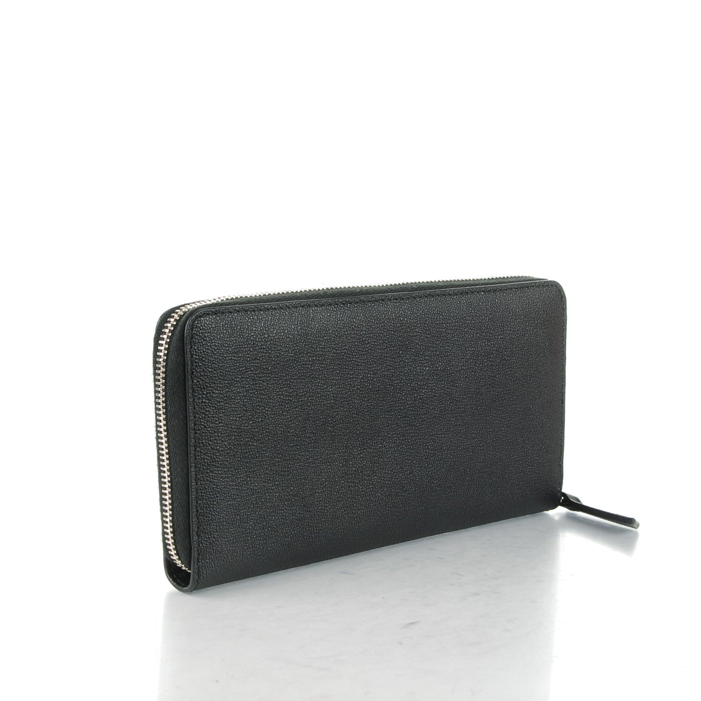 Calfskin Insignia Continental Zip Wallet Black