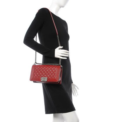 Chanel Caviar Quilted Medium Boy Flap Red 2 of 8