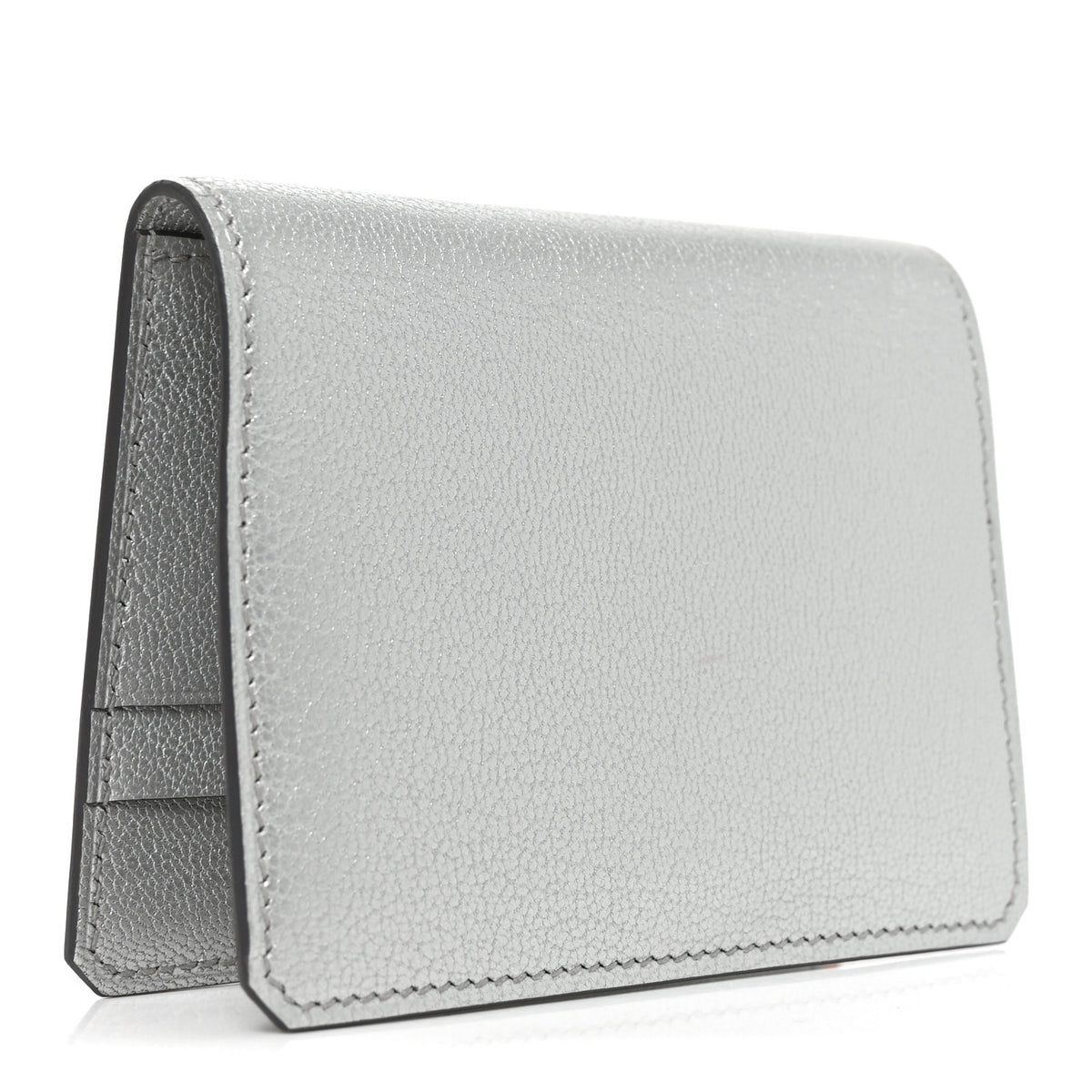 Hermes Metallic Chevre Chamkilight Medor Card Holder Argent 2 of 7