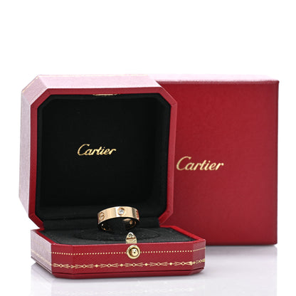 Cartier 18K Yellow Gold 3 Diamond 5.5mm LOVE Ring 53 6.5 5 of 5