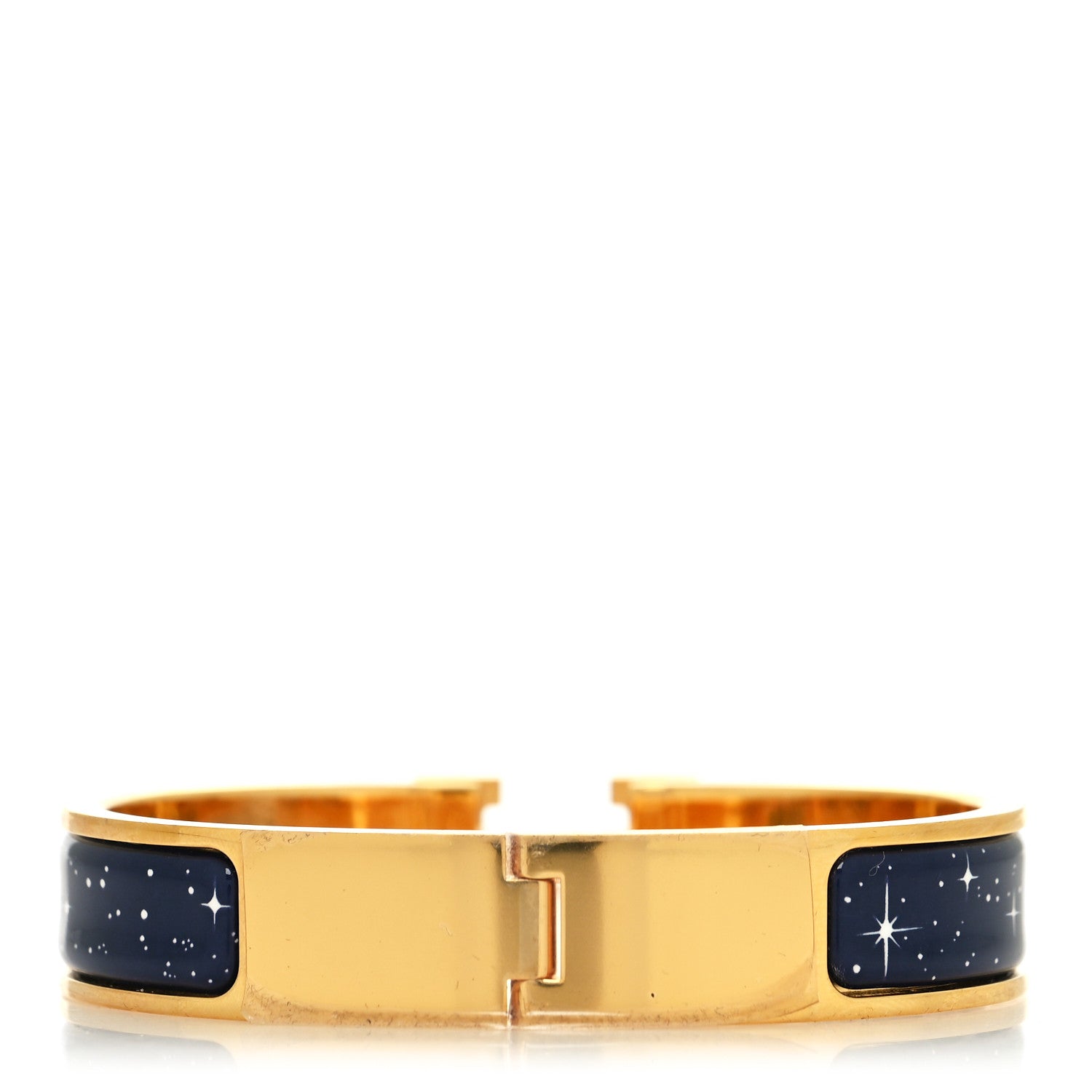 Hermes Enamel Printed Space Derby Narrow Clic Clac H Bracelet PM Indigo Multicolor 3 of 5