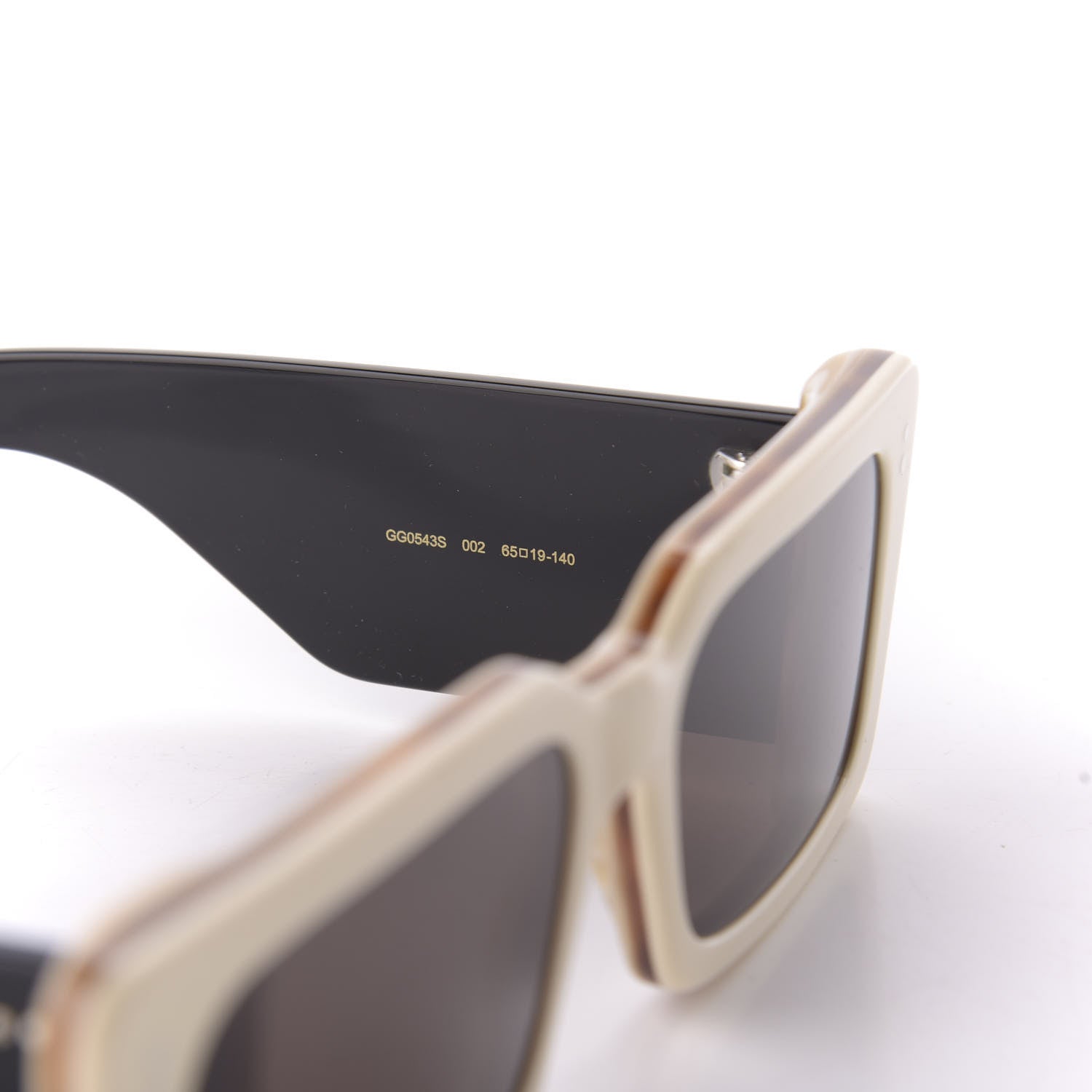 Gucci Acetate Rectangular Flap GG0543S Sunglasses White Black 7 of 10