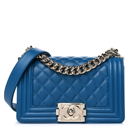 Chanel Calfskin Quilted Small Boy Flap Blue 1 of 13