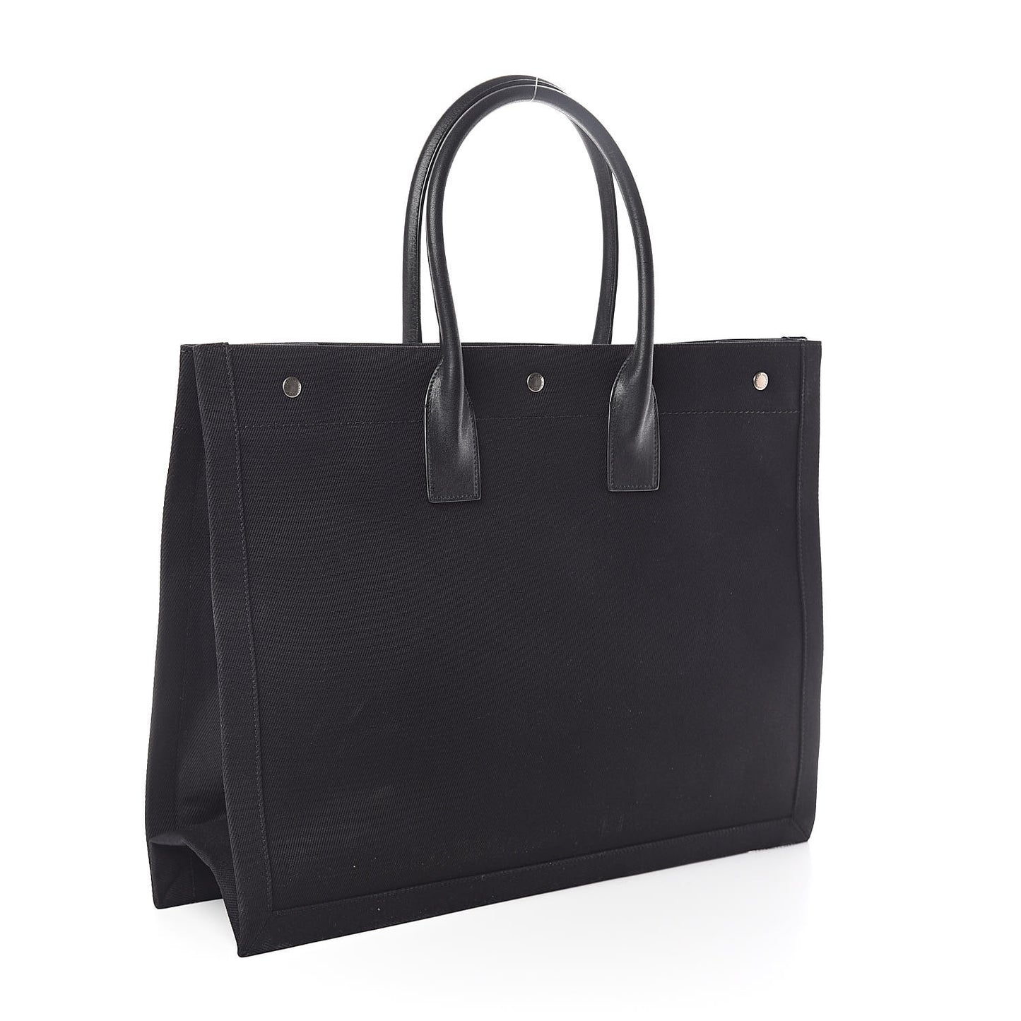 Linen Calfskin Rive Gauche Tote Black
