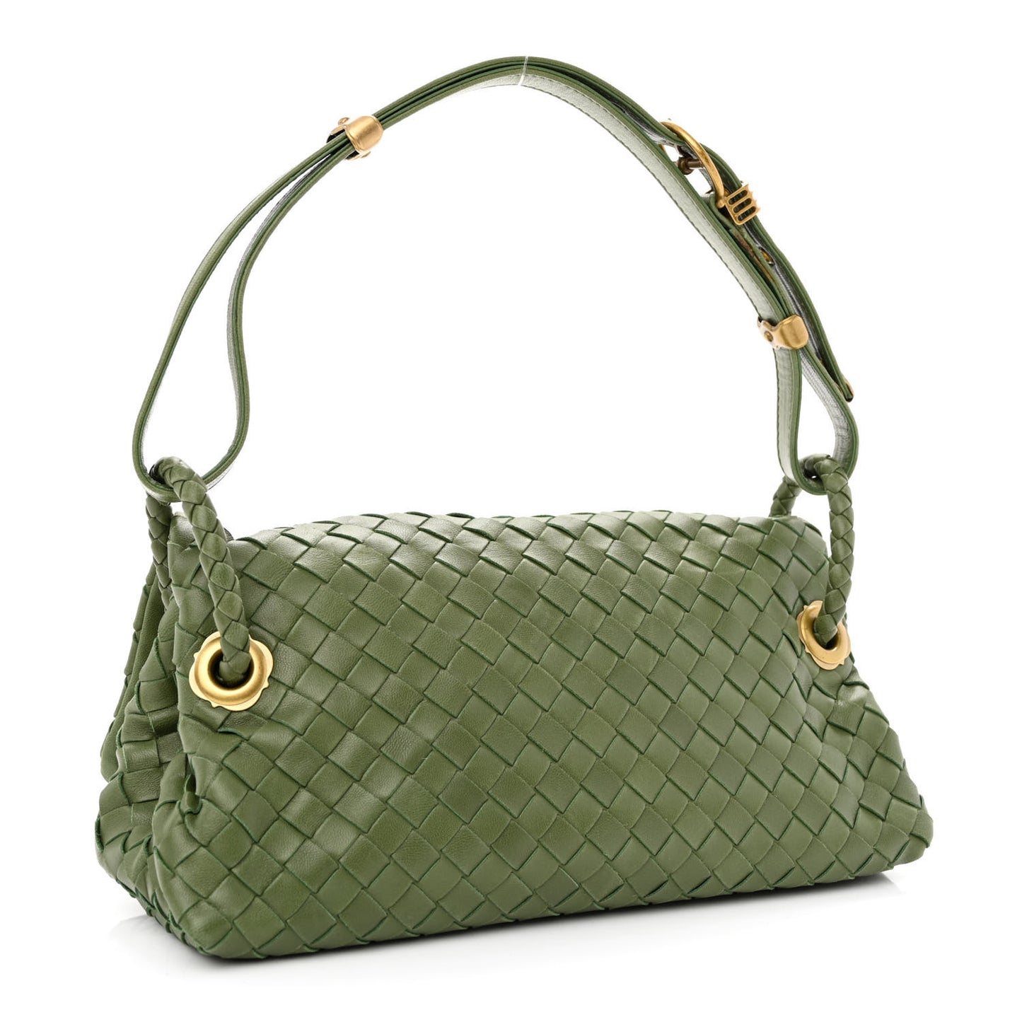 Nappa Intrecciato Mini Flap Shoulder Bag Foglia