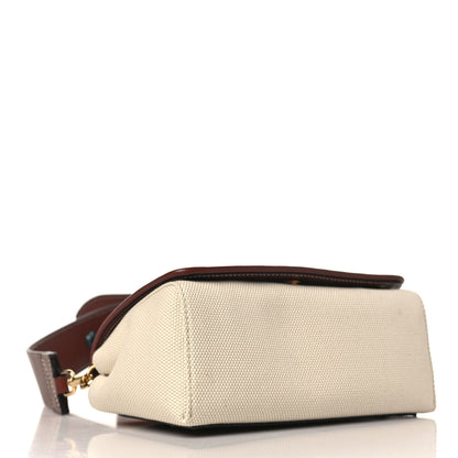 Burberry Calfskin Canvas Horseferry Print Hackberry Crossbody Bag Natural Tan 4 of 8