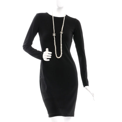 Chanel Pearl Baguette Crystal CC Long Necklace Gold 2 of 5