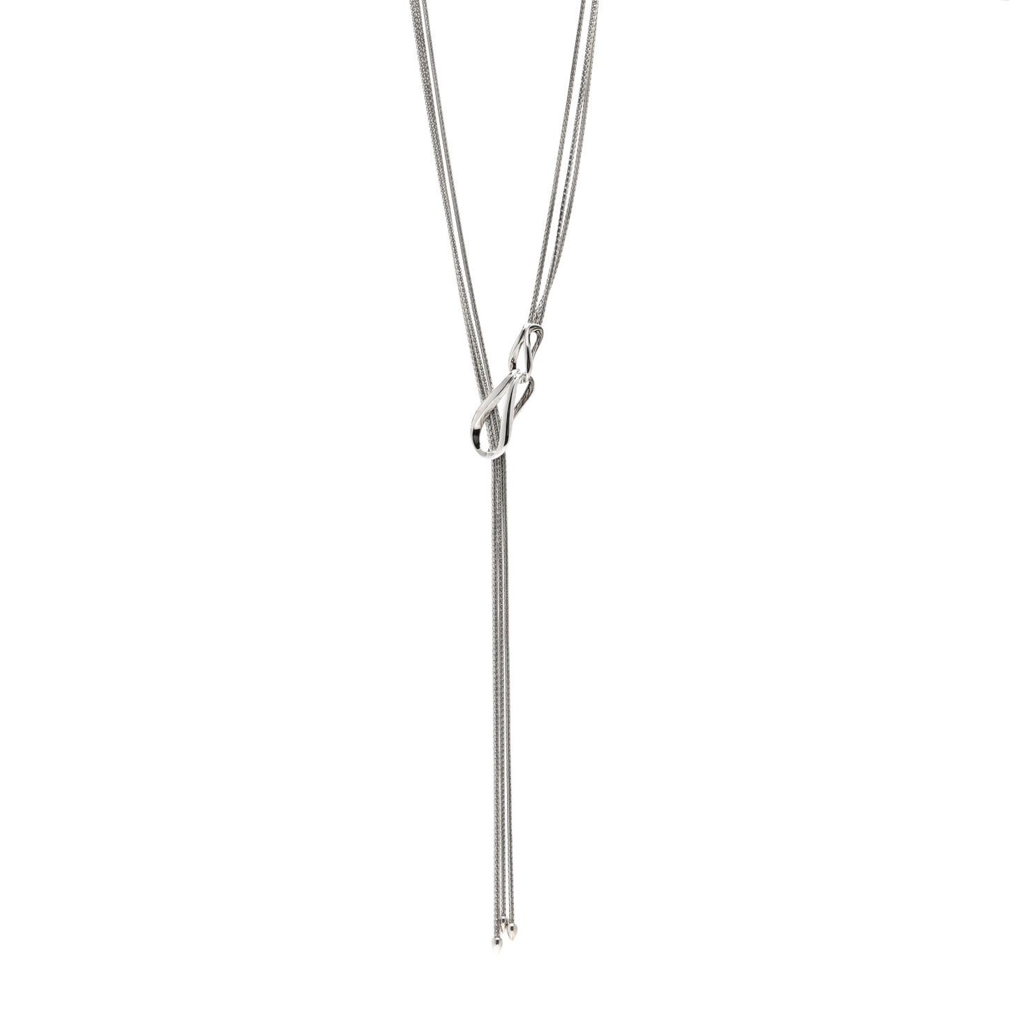 Sterling Silver Asli Classic Chain Link Lariat Necklace