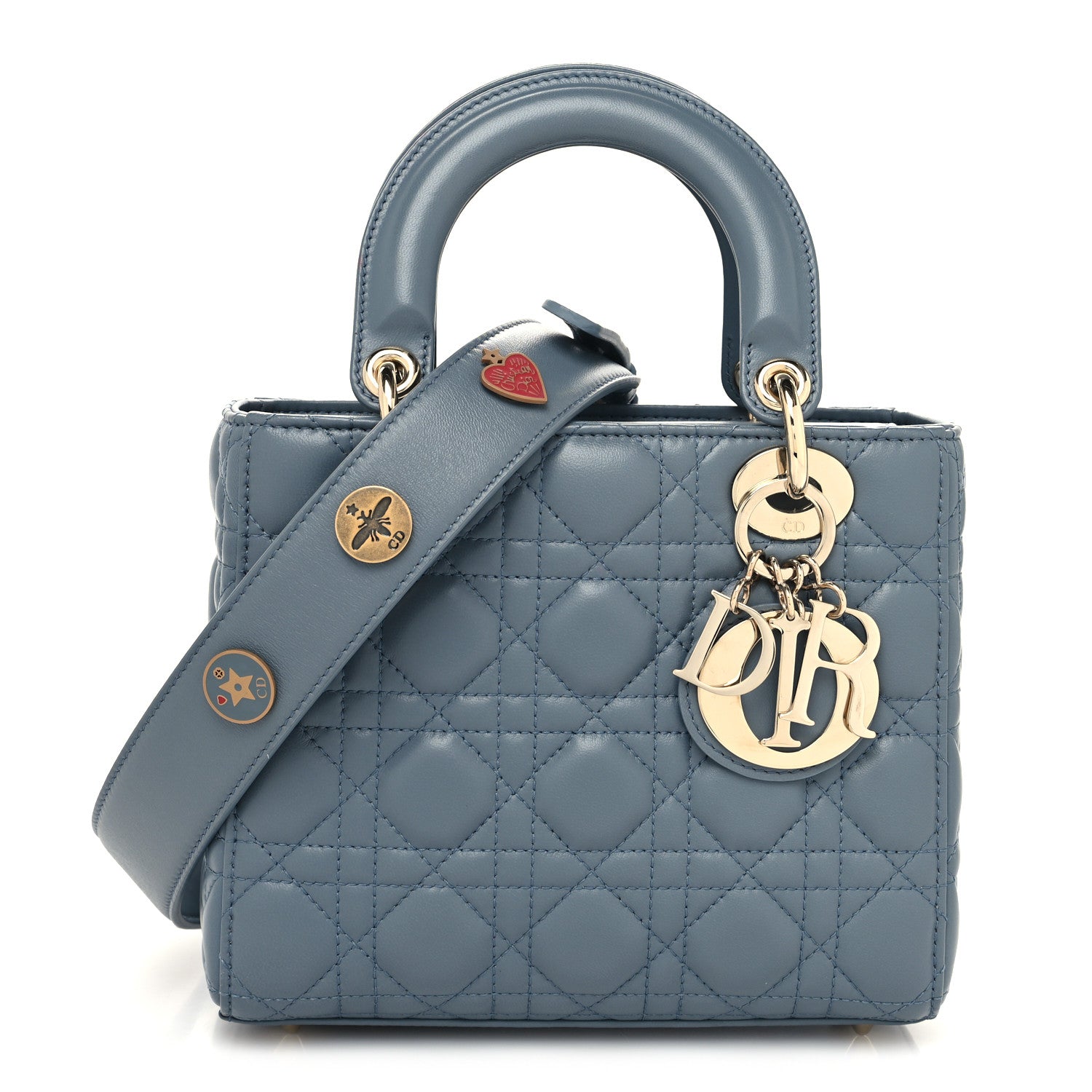 Christian Dior Lambskin Cannage Small Lucky Badges My Lady Dior Cloud Blue 1 of 12
