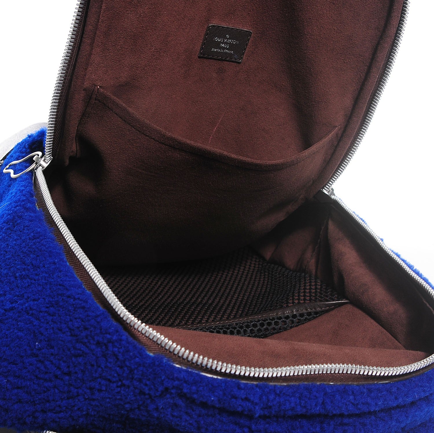Louis Vuitton Shearling Monogram Marc Newson Fleece Pack Blue 6 of 8