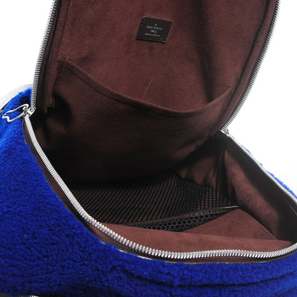 Louis Vuitton Shearling Monogram Marc Newson Fleece Pack Blue 6 of 8