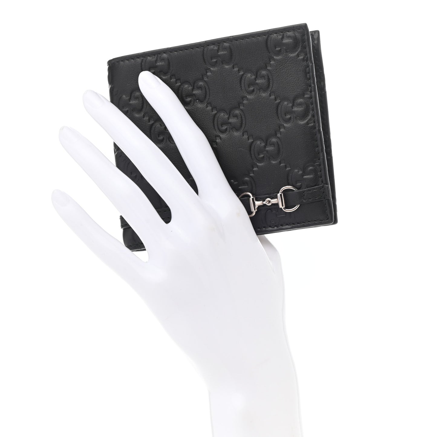 Guccissima Horsebit Bi-Fold Wallet Black