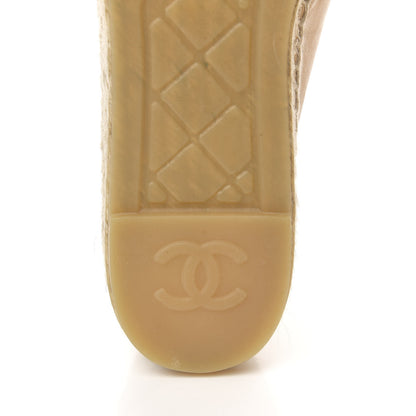 Chanel Lambskin CC Espadrilles 39 Beige Black 8 of 10