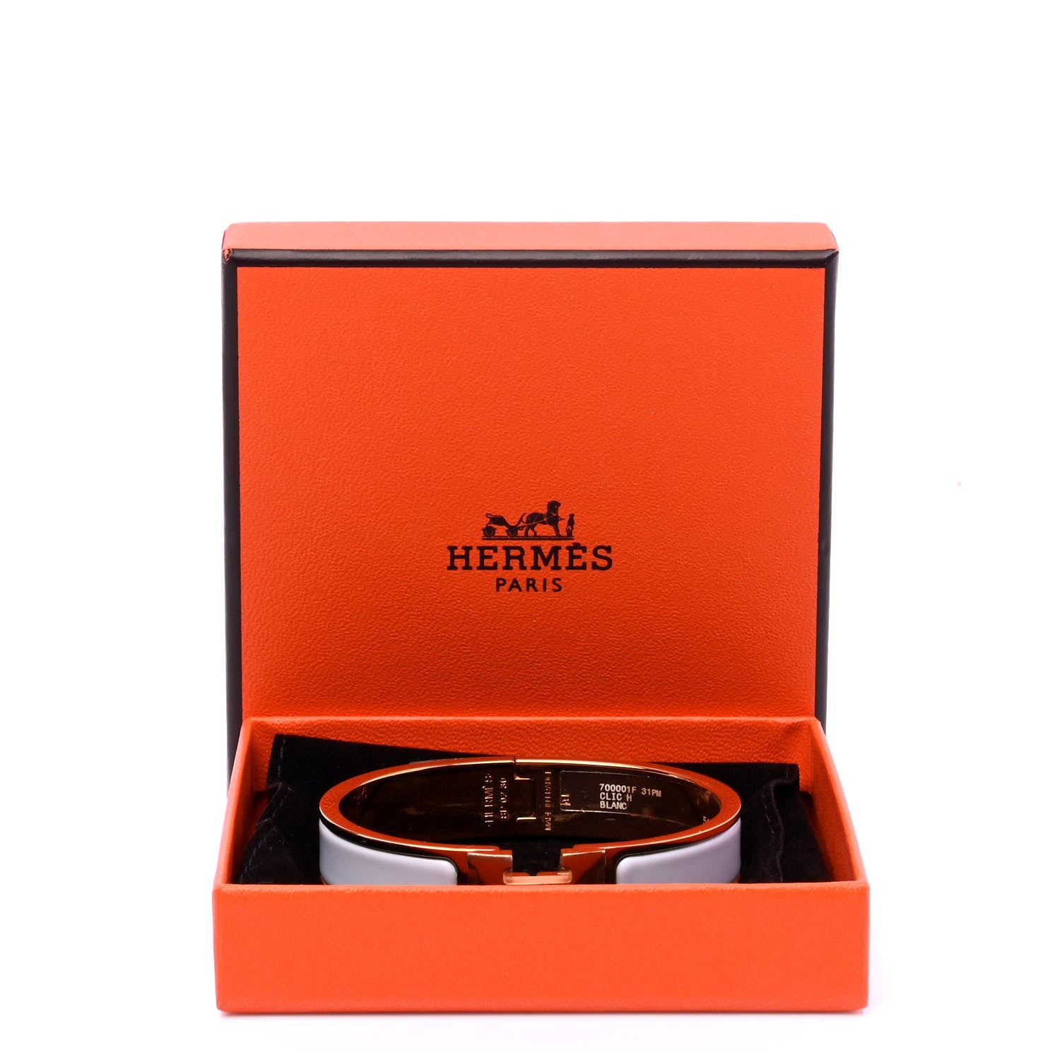 Hermes Enamel Narrow Clic Clac H Bracelet PM White 5 of 5