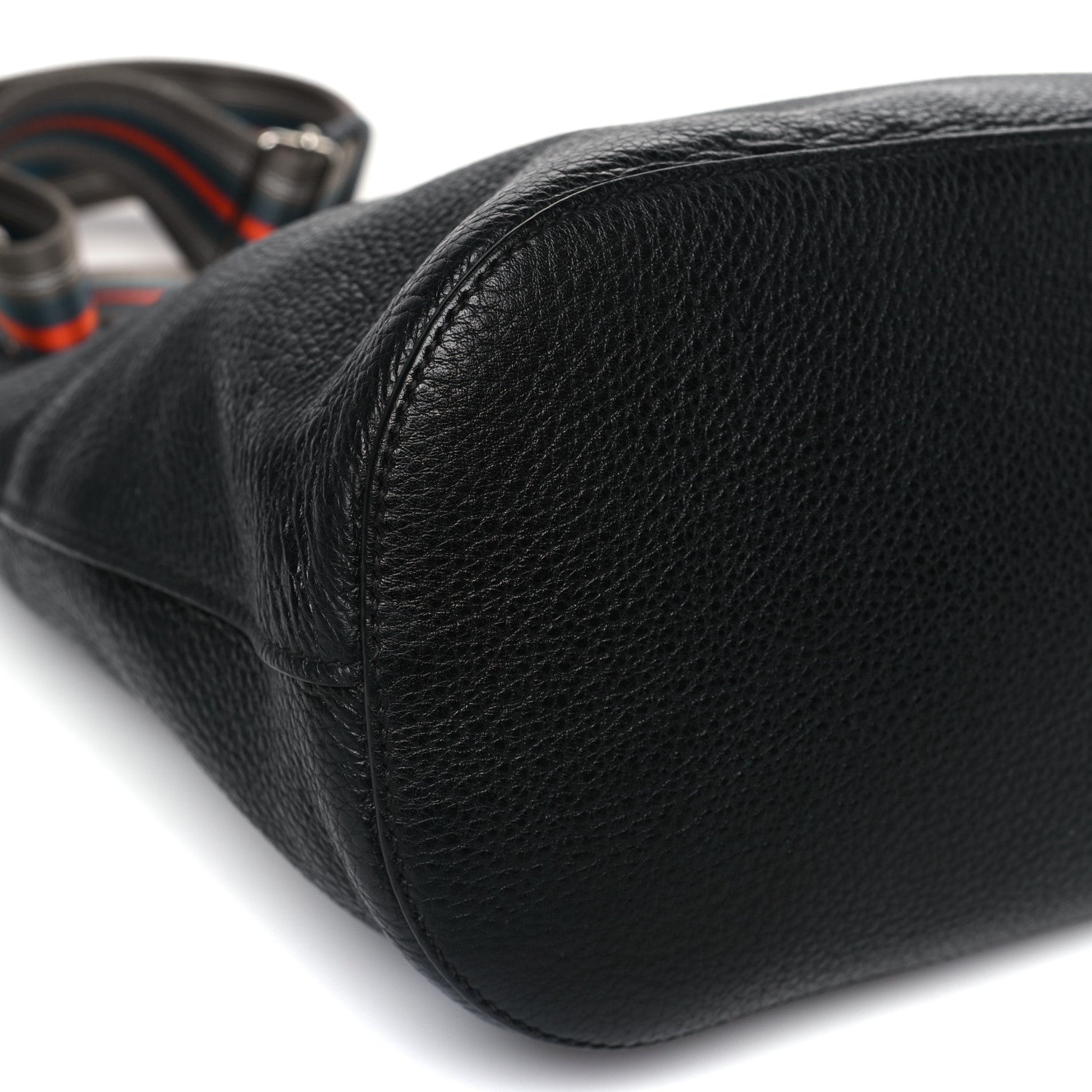 Prada Vitello Phenix Logo Hobo Black 7 of 8