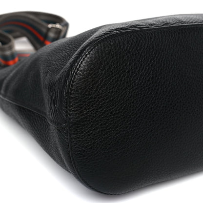 Prada Vitello Phenix Logo Hobo Black 7 of 8