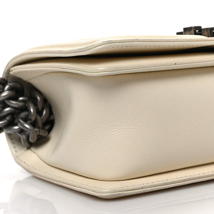 Chanel Calfskin Chevron Quilted Small Boy Flap White 8 of 9