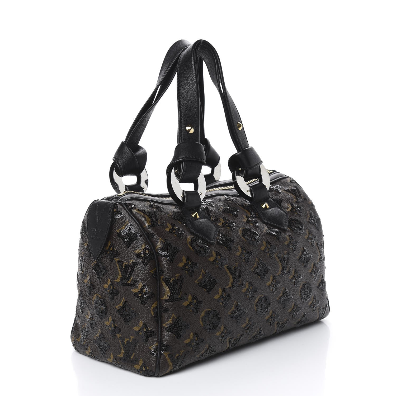 Louis Vuitton Monogram Sequins Eclipse Speedy 28 Black 3 of 10