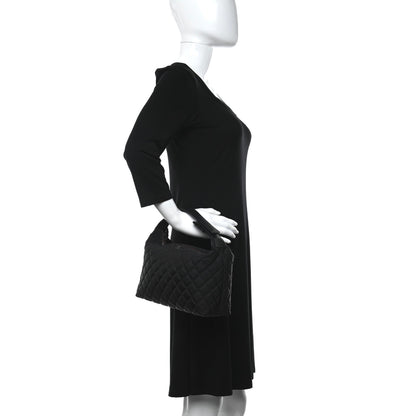 Chanel Nylon Calfskin Quilted Hobo Black 2 of 11