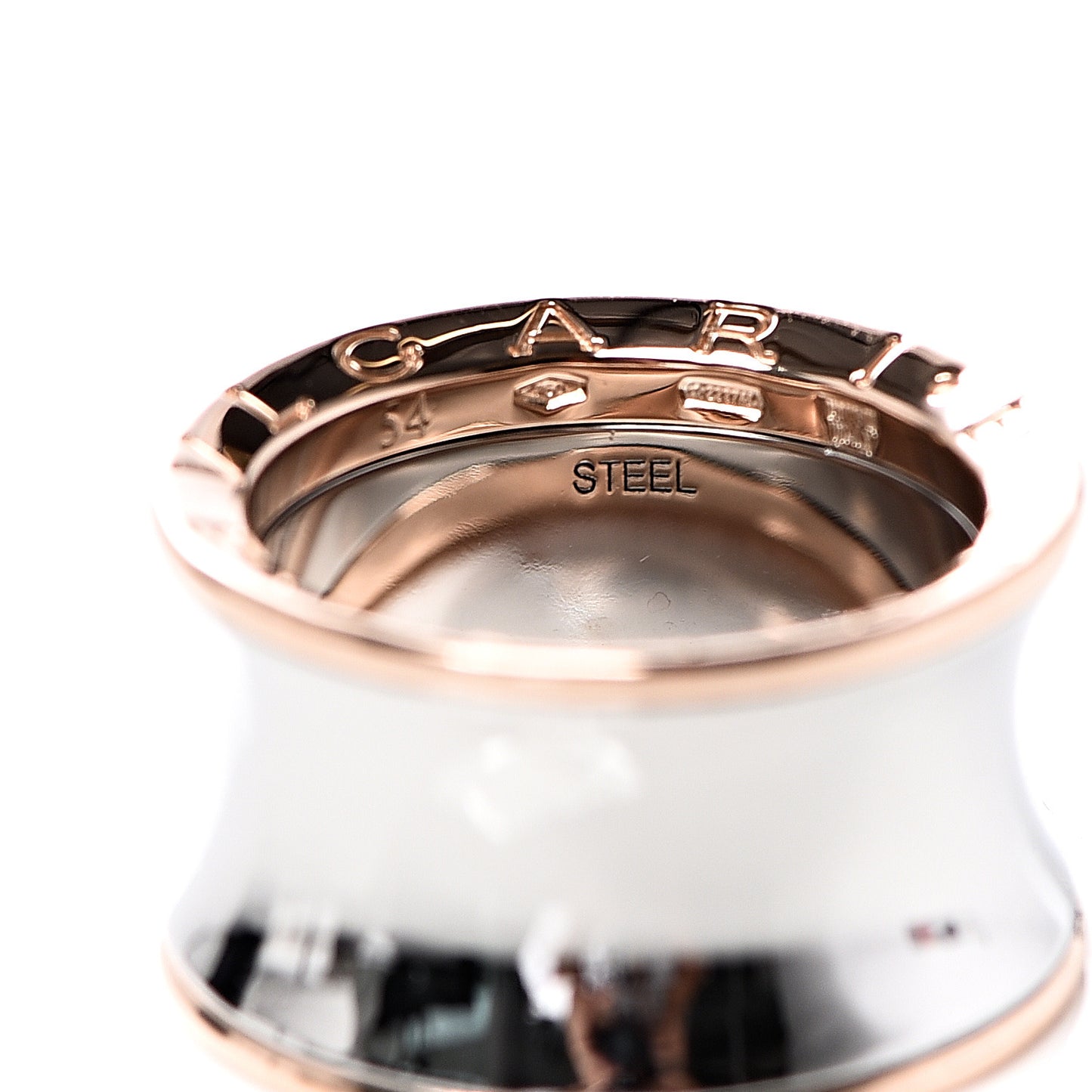 Stainless Steel 18K Rose Gold Anish Kapoor B.Zero1 Ring 54 6.75